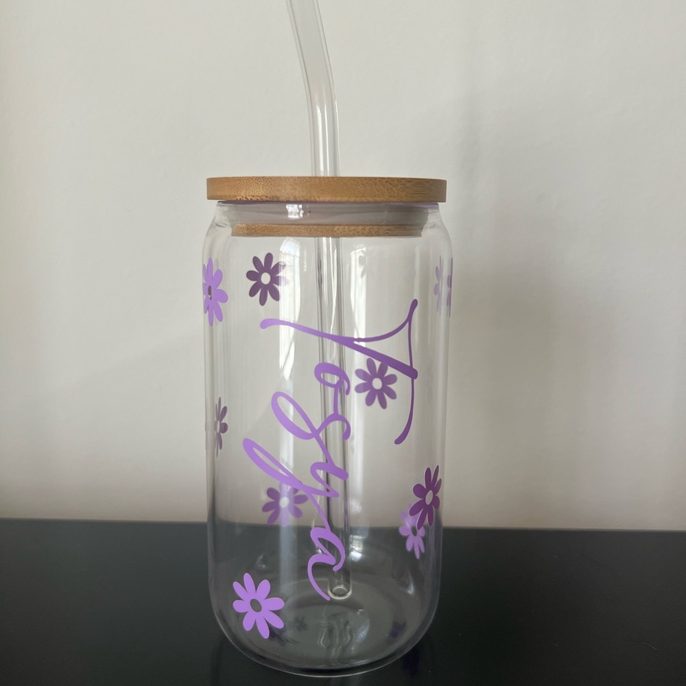 🌸 Personalized Glass Cup
